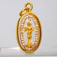 ราคา ๙๙ เชิญบูชา ๙๙ จี้พระตรีมูรติ สีทองล้อมเพชร กรอบทองผ่าหวาย เสริมบารมี พร้อมบูชา By ONTIME24 (1998326115)