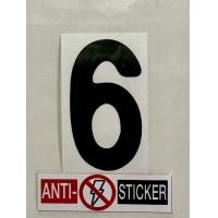 ราคา สติ๊กเกอร์ติดแผ่นป้าย Anti flash แบบตัวเลขสีดำ สำหรับป้ายปัจจุบัน ขนาด 6 ซม (16088381366)