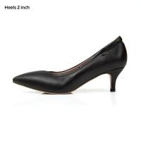 ราคา O B รองเท้าส้นสูงหนังแกะแท้ รุ่น Diana Heels 2 in Daily Black (535238591)