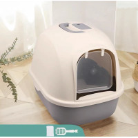 ราคา PetStern กะบะทรายแมว ห้องน้ำแมว พร้อมที่ตักทราย ห้องน้ำแมวทรงโดม มีฝา ทราย กระบะทรายแมว 2 ชั้น Cat Little Box รุ่น ฝาเปิดเต็มใบ ทรายแมว 2 ชั้น (17329821103)