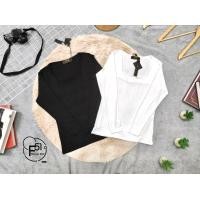ราคา เสื้อยืด แขนยาวคอเหลี่ยม ผ้าเรย่อน ทรงสวยใส่สบาย อก32 38 มี 3 สี ดำ ขาวเทา (16332909572)