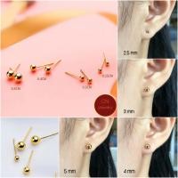 ราคา CN JEWELRY ต่างหู หมุดเรียบทองเงา ต่างหู ตุ้มหู ต่างหูหุ้มทอง ต่างหูทอง (2587388493)
