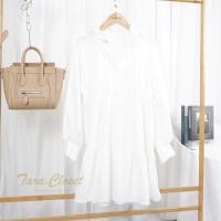 ราคา ส่งเร็วพิเศษ PE058 TARA Dress ชุดเดรสแขนยาว สไตล์คุณแอน คอเต่าแต่งระบาย ชุดแต่งระบายเป็นชั้นๆ เนื้อผ้าไหมอิตาลี ผ้าเบาพริ้ว สวย (6071896321)