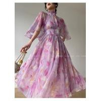 ราคา Free Shipping Alisa Sonya ชุดเสื้อกระโปรง เดรสแฟชั่นสวยๆ เดรสสีชมพูออกงาน ชุดออกงาน สวย ๆ xl ชุดราตรีออกงาน maxi dress ชุดสีม่วง (15409326554)