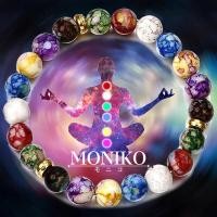 ราคา MONIKO สร้อยข้อมือหินภูเขาไฟ 7 จักระ หลากสี บรรเทาความเครียด จักระบําบัด สร้อยข้อมือโยคะ สร้อยข้อมือนําโชค ทุกเพศ (19063180304)