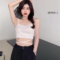 ราคา ครอปสายเดี่ยวผูกเอว สายเดี่ยวพร้อมสายไขว้ผูกเอว สุดเก๋ มินิครอป ราคาถูก (17335368770)