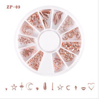 ราคา โลหะติดเล็บ อะไหล่ติดเล็บ อะไหล่แต่งเล็บ สีเงินทองโรสโกล แบบตลับกลม 12 ช่อง (10591217609)