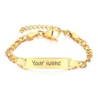 ราคา Vnox Gold Silver Black Plated สแตนเลสผู้หญิงเด็กสร้อยข้อมือแกะสลักชื่อไอดีแฟชั่นเครื่องประดับ (7397571136)