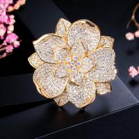 ราคา SEQUITO High End Coat Dress เข็มกลัดเสื้อผ้าเครื่องประดับ Full Hand Micro Pave 600Pcs Bling CZ Zircon สีเหลืองทองชุบดอกไม้ขนาดใหญ่ Anti Glare เข็มกลัด Pins สำหรับของขวัญผู้หญิง BP014 (15458740049)