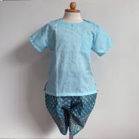 ราคา ชุดไทยเด็กชายคอกลมลูกไม้ โจงผ้าพิมพ์ลายไทย 5 สี (19104640076)