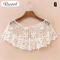ราคา Recool ผ้าคลุมไหล่ถักโครเชท์สำหรับผู้หญิงเสื้อคลุมไหล่ประดับลูกไม้สไตล์วินเทจแบบสั้นลายฉลุ (8594915085)