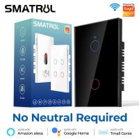 ราคา SMATRUL ไม่มีสวิตช์ไฟอัจฉริยะสายกลางWIFI ไฟเดี่ยวสีดำและสีขาวควบคุมด้วยการสัมผัส1 2 3ตัวจับเวลาสวิตช์อัตโนมัติในบ้านรองรับ Google Home nest Amazon Alexa 220V 240V (14387069088)
