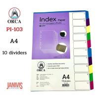 ราคา ORCA ดัชนีคั่นหน้ากระดาษ 10 ช่อง 10 สี PI 103 A4 Plastic Index (8384582358)