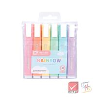 ราคา Elephant ตราช้าง ปากกาไฮไลต์ เน้นข้อความ เรนโบว์ คละสี แพ็ค 6 ด้าม (1649748682)