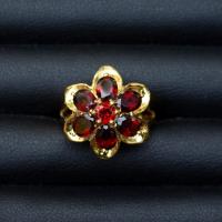 ราคา แหวนพลอยโกเมนจันทบุรี Garnet เรือนเงินแท้92 5 ชุบทอง เนื้อใส ไซส์นิ้ว 53 เบอร์ 6 5 US มีใบรับประกันสินค้าจากทางร้าน (18041045101)