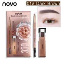 ราคา Novo Eyebrow 5146 ดินสอเขียนคิ้ว ไส้ดินสอ บล็อกคิ้ว 3 ชิ้น ของแท้ (10365782307)