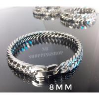 ราคา S 220 ขายถูก สร้อยข้อมือสแตนเลสแท้ ขนาด8mm10mm12mm สร้อยข้อมือสแตนเลส เลสข้อมือ สแตนเลส316L งานเกรดพรีเมี่ยมตะขอเข้ารูป (15602914187)