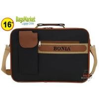 ราคา BONIA กระเป๋าสะพายไหล่ กระเป๋าถือ กระเป๋าใส่เอกสาร กระเป๋าทรงแมสเซนเจอร์ ขนาด 16 นิ้ว รุ่น 4621 Black Brown Blue (12679917973)