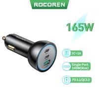 ราคา Rocoren 165W Car Charger PD 3 1 140W Fast Charge QC 5 0 USB Type C Car Phone Charger Quick Charging For MacBook iPhone Samsung (19009562797)