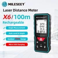 ราคา Mileseey เลเซอร์วัดระยะ X6 40M 60M 80M 100M เครื่องวัดระยะเลเซอร์ดิจิทัลเทปวัด Diasmeter เครื่องมือทดสอบ (12807740025)