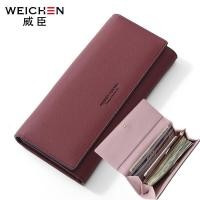 ราคา WEICHEN Long Wallet PU Leather Ladies Purse Card Holder Phone Pocket Brand Designer Women Wallet Clutch Female Portfel Carteira (9508235405)