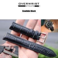 ราคา สายนาฬิกา สายหนังวัวแท้ สายหนังวัวปั๊มลายจระเข้ overwrist cowhide leather strap 182022mm (10297230883)