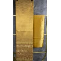 ราคา ผ้าไทย ผ้าไหมตัดชุด เซ็ทตัดชุด สีเหลือง ผ้าพรีเมี่ยม ผ้าถุง ผ้าพื้นเมือง ทอลาย 100 (14550332516)