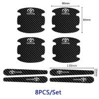 ราคา 8ชิ้นมือจับคาร์บอนไฟเบอร์สำหรับ Toyota Wish Vios Unser Avanza Fortuner Innova Corolla Vios อุปกรณ์เสริมฟิล์มที่จับประตูรถยนต์ชามสติ๊กเกอร์ป้องกัน (13077825016)