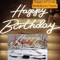 ราคา ป้ายไฟตกแต่งวันเกิด ป้ายวันเกิด Happy Birthday ป้ายสุขสันต์วันเกิด ป้ายไฟ ป้ายHappy Birthday Warm White (16957269341)