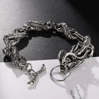 ราคา สร้อยข้อมือ WZK สร้อยข้อมือผู้ชายระเบิดมังกรดำเครื่องประดับสร้อยข้อมือลายทางสร้อยข้อมือรอบ (19022038218)