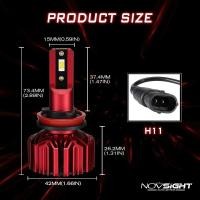 ราคา Novsight N11S H4 H11 ไฟหน้ารถ ไฟตัดหมอก รับประกัน 2 ปี หลอดไฟหน้ารถยนต์ HB3 9005 HB4 9006 LED 60W 10000LM 6000K ชุดเปลี่ยน 2 ชิ้น (17959817067)