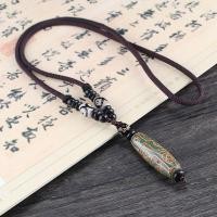 ราคา โชคเกอร์จี้หินทิเบตเก้าตาสร้อยคอลูกปัดทิเบตธรรมชาติของขวัญนำโชค (7631885400)