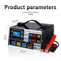 ราคา เครื่องชาร์จแบตเตอรี่รถยนต์ 12V 24V 400A ซ่อมแบตเตอรี่รถยนต์ Pulse Repair Charger ชาร์จสำหรับรถรถจักรยานยนต์เก็บแบตเตอรี่ อัจฉริยะและซ่อม Battery Charger (19152619249)