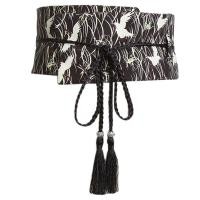 ราคา เข็มขัดเอวผู้หญิงกว้างชุดกิโมโนสไตล์ญี่ปุ่นเข็มขัดโอบิวินเทจสายคาดเอวปักลายพร้อมพู่เข็มขัดโบว์ผู้หญิง (14382684614)