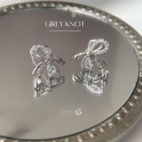 ราคา GLAMOR ต่างหูเพทาย Girly Knot เท่น่ารัก ต่างหูเงินแท้ ต่างหูเพชร cz ต่างหูแฟชั่น ตุ้มหูเงินแท้ ต่างหูผู้หญิง ต่างหูเกาหล (19830393381)