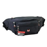 ราคา Chinatown Leather กระเป๋าคาดเอว ผ้า ผู้ชาย สะพายหน้าอก ผ้า สีดำ แบบซิปเยอะหลายชั้น Dakar (19718470425)