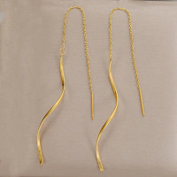 ราคา OYJR ต่างหูสแตนเลสไม่ลอก ต่างหูโซ่แฟชั่นชุบทอง 18k (19690913724)