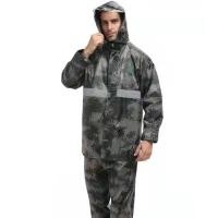 ราคา ลายพรางทหารเรือ GOMO Raincoat ชุดกันน้ำ ชุดกันฝน เสื้อกันฝน สีกรมท่า มีแถบสะท้อนแสง รุ่นหมวกติดเสื้อ (15882610772)