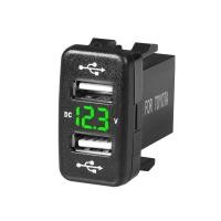 ราคา ที่ชาร์จUSB 2ช่อง 3 1Aกับวัดโวลท์ 2in1 สำหรับรถ 2usb v VIGO (15877753285)