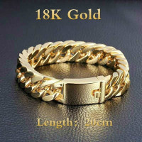 ราคา สร้อยข้อมือทอง18K หรูหราแฟชั่นสำหรับผู้ชายสร้อยข้อมือผู้ชายหัวเข็มขัดคู่เครื่องประดับส่วนบุคคลสำหรับผู้ชาย (12858480120)