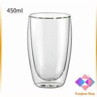 ราคา KANGBAN ถ้วยแก้วใสสองชั้น ญี่ปุ่น แก้ว แก้วกาแฟร้อน สตาร์บัค ถ้วยชานม Double layer glass (9361095864)
