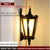 ราคา THAILUCKY โคมไฟติดพนัง ไม้สัก โคมไฟกระจกE27 โคมไฟทางเดิน สไตล์วินเทจ ตกแต่งบ้าน โรงแรม มีหลายแบบ (18807325741)