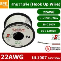 ราคา HK 22 1007 100 สายไฟเดี่ยว แกนฝอย 22AWG UL1007 80 C 300V 30M 100ft สายไวริ่ง Hook Up Wire สายไฟอ่อน เส้นฝอย สีเงิน ชุบนิกเกิล Nickel Plate UL1007 เบอร์ 22AWG ยาว 100ft 30m ต่อม้วน 100ฟุต สายไฟอ่อน สาย