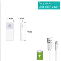 ราคา 3 Color ไฟตู้ LED บางเฉียบ Wireless Motion Sensor USB ชาร์จแม่เหล็กตู้เสื้อผ้าโคมไฟสำหรับห้องตู้เสื้อผ้าห้องครัวในร่ม Night Light (18487092476)