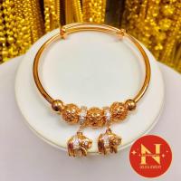 ราคา กำไล สีนาค ห้อยช้างน้อย ปรับขนาดได้สวยเสมือนจริง นพคุณห้างทอง (19377879136)