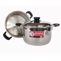 ราคา Zebra หม้อหุงต้ม Wisdom Worthy 26 ซม พร้อมชั้นนึ่ง ตราหัวม้าลาย (8492872845)