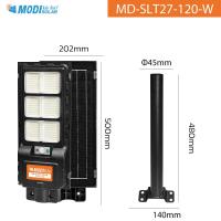 ราคา MODI โคมไฟถนนโซล่าเซลล์ 120W 240W แสง ขาว daylight ระบบสว่างค้าง รีโมทคอนโทรล แผงMono ติดผนัง ยึดเสา Solar street light กันน้ำ IP65 สว่างถึงเช้า (19726772220)