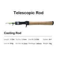 ราคา PURELURE 1 50m XUL BFS Telescopic Rod 5ft Travel Rod Trout Spinning Casting Solid Tip Carbon Fishing Rod Small Bait Perch Rod (19850682435)