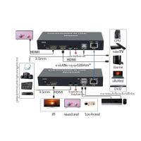 ราคา KVM Extender 4K 120M กล่องเพิ่มความยาวสายสัญญาณ HDMI เม้าส์และคีย์บอร์ด แบบความเสถียรและคุณภาพสูง เพิ่มระยะทางได้ถึง 60 (16490186685)