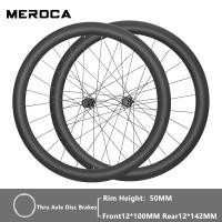 ราคา MEROCA 700C จักรยานเสือหมอบชุดล้อคาร์บอน38 50 60ขอบล้อน้ำหนักเบาเป็นพิเศษผ่านล้อเพลาตัวล็อคตรงกลางล้อจักรยานล้อจักรยานชุดล้อคาร์บอนไฟเบอร์จานเบรก (19298244043)